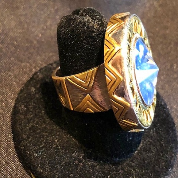 Mars & Valentine Vintage HUGE Mixed Metal Ring Size 8 ART TO WEAR - Picture 8 of 16